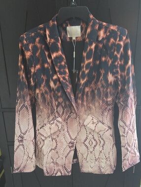 Lizette Collection Women's Ombre Snake-Print Blazer - Black & Brown